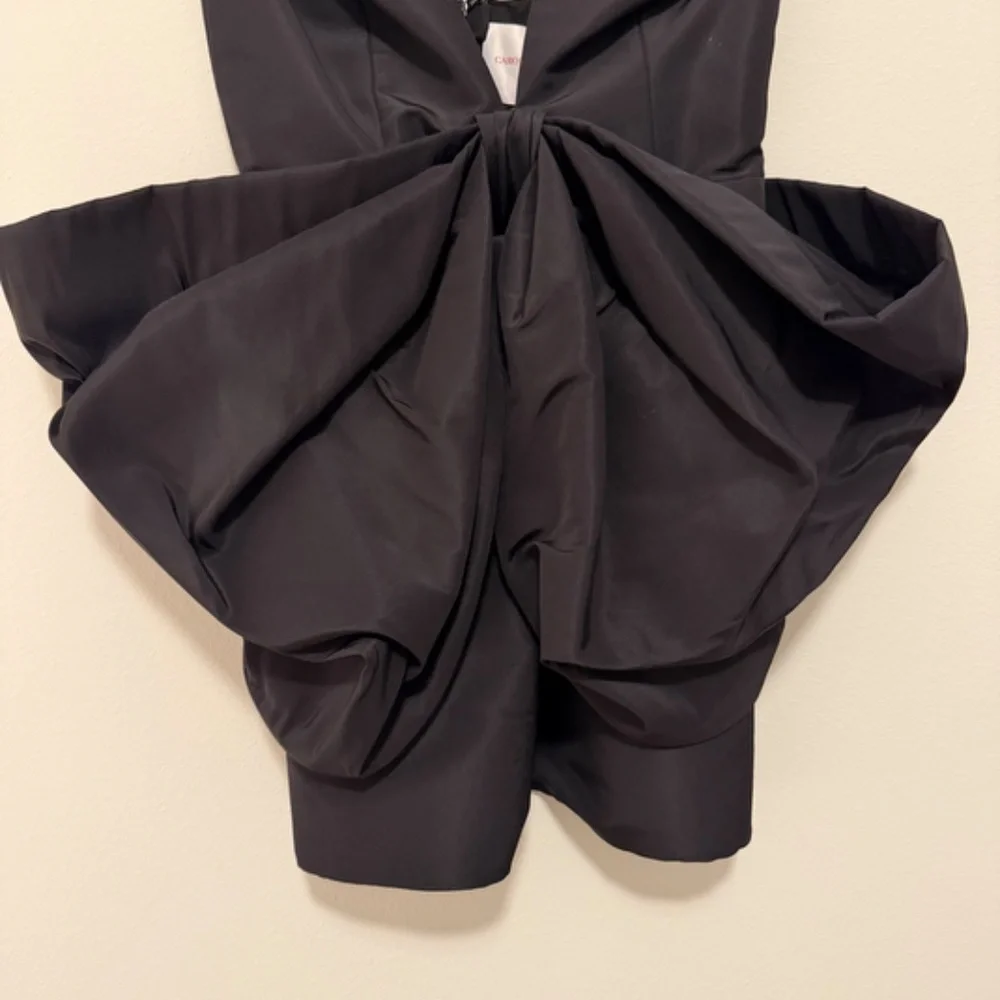 CAROLINA HERRERA - Bow-Embellished Silk-Faille Mini Dress - Picture 7 of 11